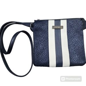 NAUTICA Lakeside Jacquard Print Unisex Crossbody Bag Purse